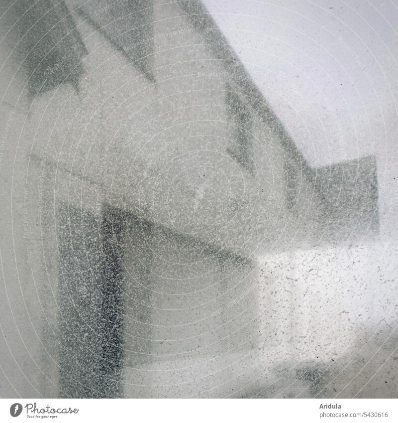 Lost place | old demolition house photographed through a dirty glass pane House (Residential Structure) Glass Window Architecture Building Facade Old Broken