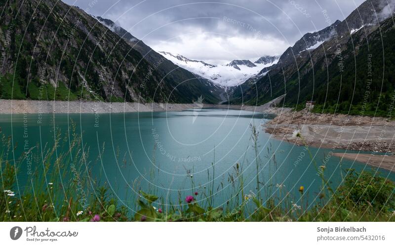 (Also) Summer by the lake Reservoir Tiro Austria ice cream storage Schlegeis reservoir Mountain Landscape Lake Alps Nature Water Hiking Sky Tourism