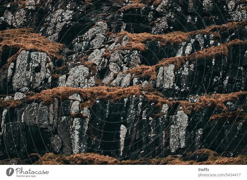 Basalt rocks on the Faroe Island of Streymoy färöer Faroe Islands Rock mound Faeroe Islands Sheep Islands Hill Geology basalt rock basalt rocks prehistoric rock