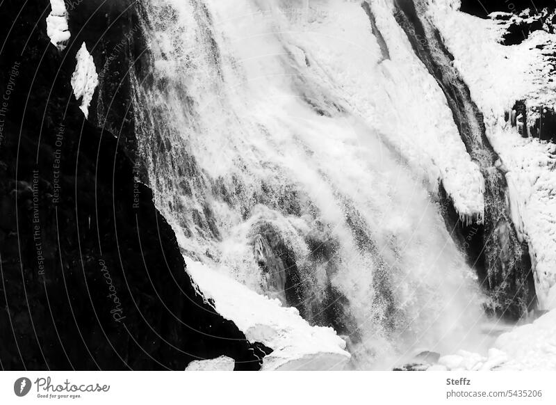 Waterfall detail in Jökuldalur valley in Iceland Waterfall Rjúkandi pretty spectacular cascade Water cascade natural force Force Nordic primal power elemental