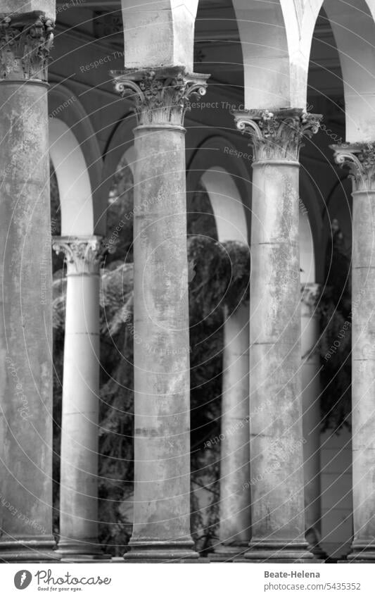 columns portico Architecture Historic Manmade structures Building Tourist Attraction Old Deserted Facade Landmark Shadow Vacation & Travel Sightseeing