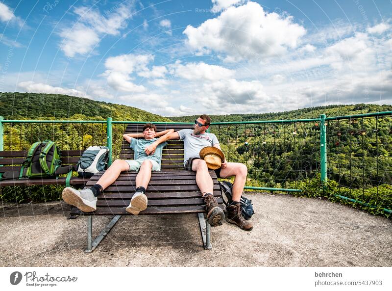 from fathers and sons Brash Playing Trip Contentment in common Together Father Child Infancy Son Moselle valley Mosel (wine-growing area) Vacation & Travel