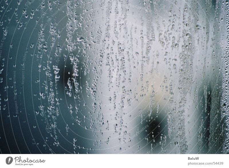 window drop Drops of water Wet Istanbul House (Residential Structure) Interior shot Analog Blue Water Window pane Blur canon