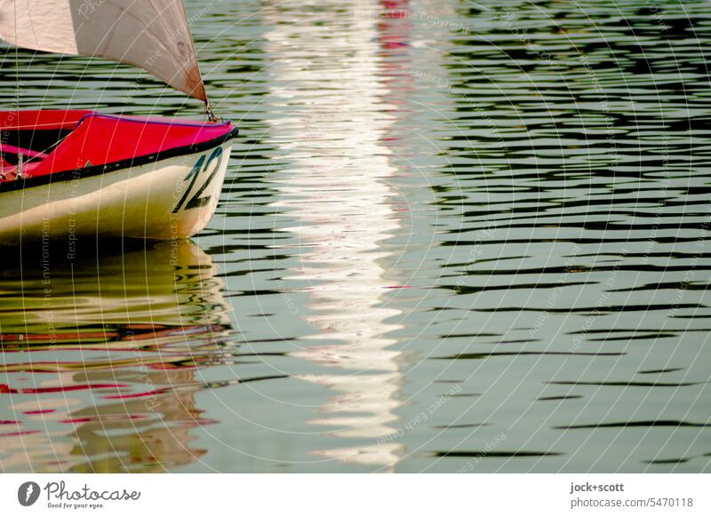 Not the wind, but the sail determines the direction Sailing Sailboat Water Lake Watercraft Reflection Aquatics Vacation & Travel Summer Surface of water number