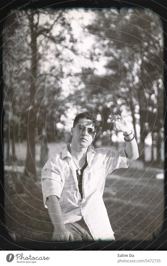 Black and white portrait of a male in a natural environment Black & white photo black and white Black and white photography Photography photogenic Man Nature