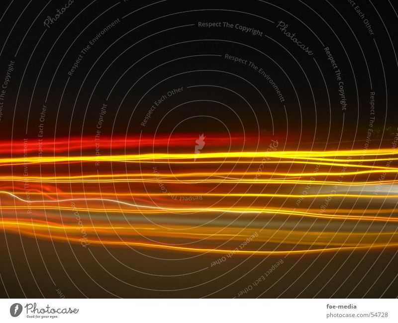 stripes Night Soft Stripe Long exposure Smear Red Yellow Glow Speed Past Movement Pulling back Exterior shot Rear light Highway Beautiful weather Freedom