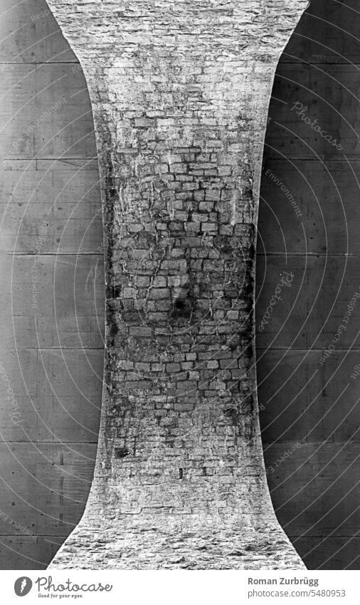 Bridge arch of a viaduct from below bridge arch Architecture Highway Concrete Natural stone Natural stone wall Manmade structures Bridge pier