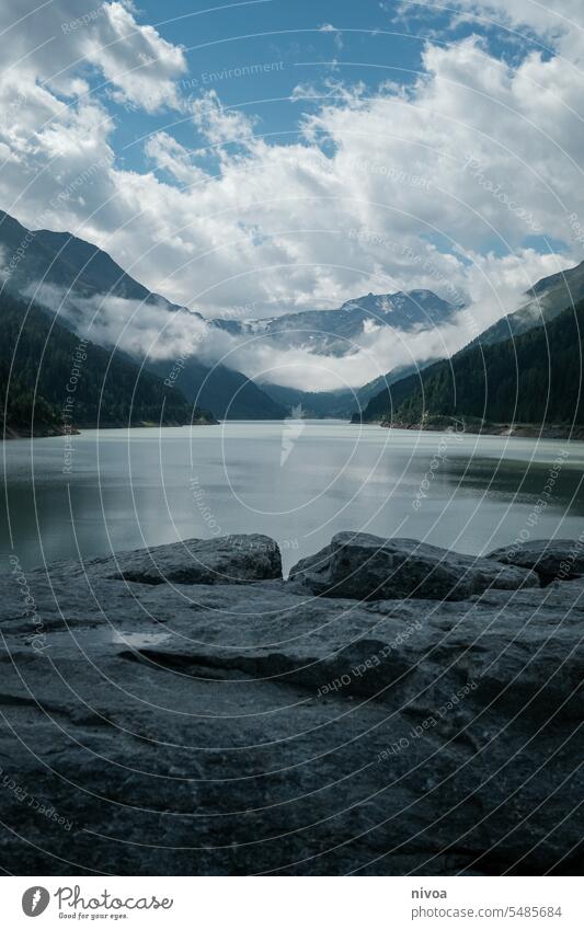 Gepatsch reservoir Kaunertal Gepatsch - reservoir Patch memory James Bond Mountain Landscape Colour photo Tourism Exterior shot Nature Reservoir Water Sky