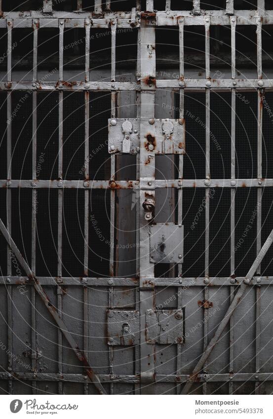 gate Metal Iron Rust Steel Industry Architecture Construction Old Brown Industrial Photography Steel carrier Detail Construction site Structures and shapes