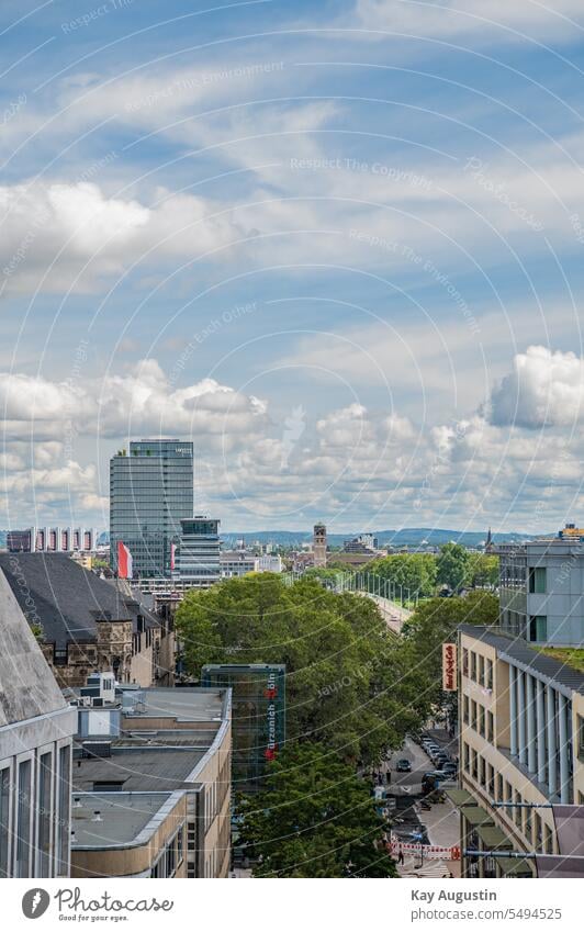 Far view over Cologne farsightedness About Cologne City Cologne deutzerbrücke Bridges cologne deutz Pedestrian precinct Cologne-Deutz Exterior shot Architecture