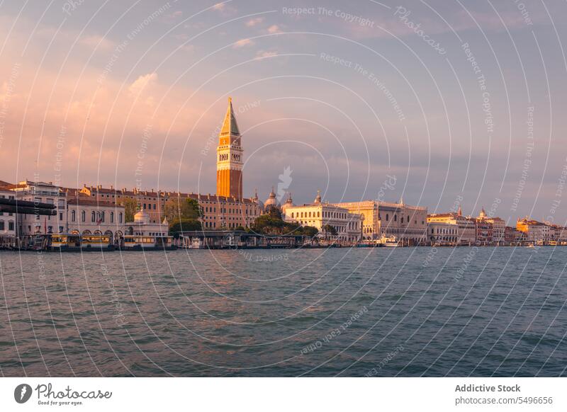 Church of Most Holy Redeemer in sunset church of most holy redeemer ancient building column historic facade sundown basilica del redentore giudecca venice italy