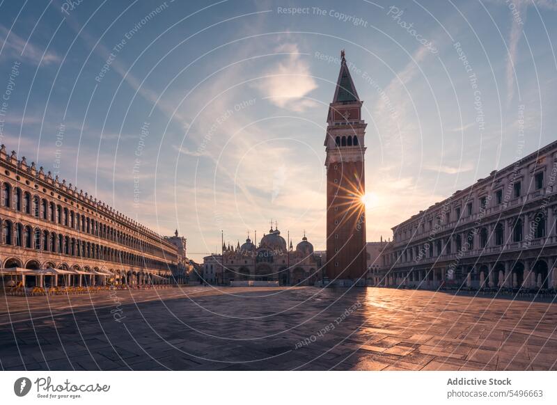 Campanile di San Marco on Piazza San Marco in sundown saint marks campanile campanile di san marco saint marks square piazza san marco saint marks basilica