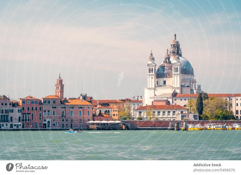 Church of Most Holy Redeemer in daylight church of most holy redeemer ancient building column historic facade basilica del redentore giudecca venice italy