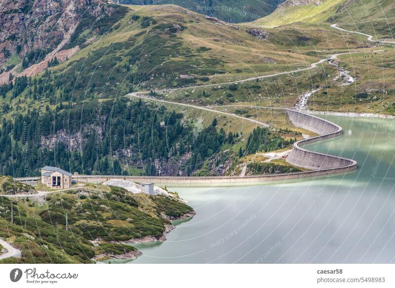 Panoramic landscape of lake Tauernmoos in the High Tauern alpine alpinism alps artificial austria austrian austrian alps barrier beautiful bent construction