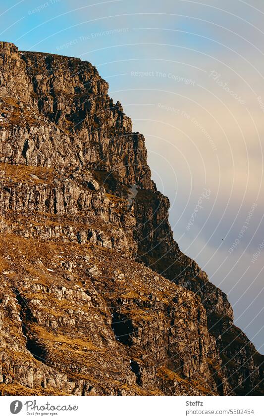 View of a mountain on the Faroe Island of Streymoy färöer Faroe Islands Sheep Islands Rock mound Norðadalsskarð Viewpoint Basalt basalt rock Peaceful Steep