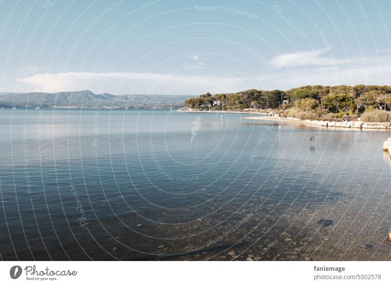 View from Île du Gaou Six-Fours Provence Cote d'Azur Summer vacation Vantage point Island Ocean Mediterranean sea outlook Idyll Southern France crystal clear