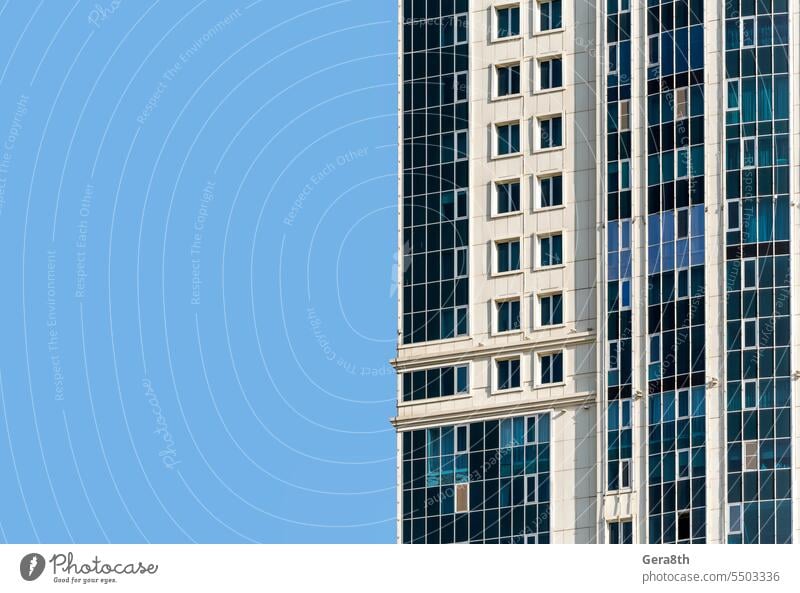 many windows and walls facade of a modern skyscraper without people abstract architectural background architectural pattern architecture backdrop blue building