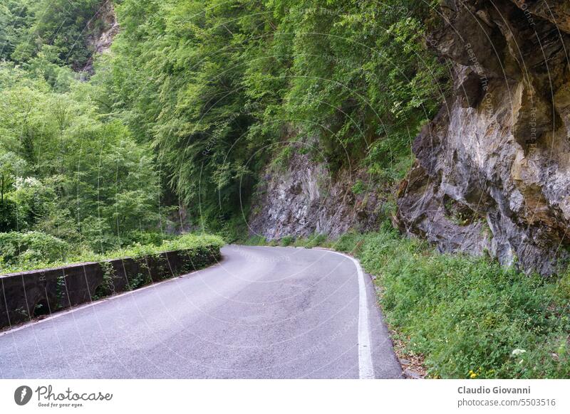 Landscape along the road of Arni, from Garfagnana to Alpi Apuane Castelnuovo di Garfagnana Europe Italy Lucca Tuscany color day landscape mountain nature