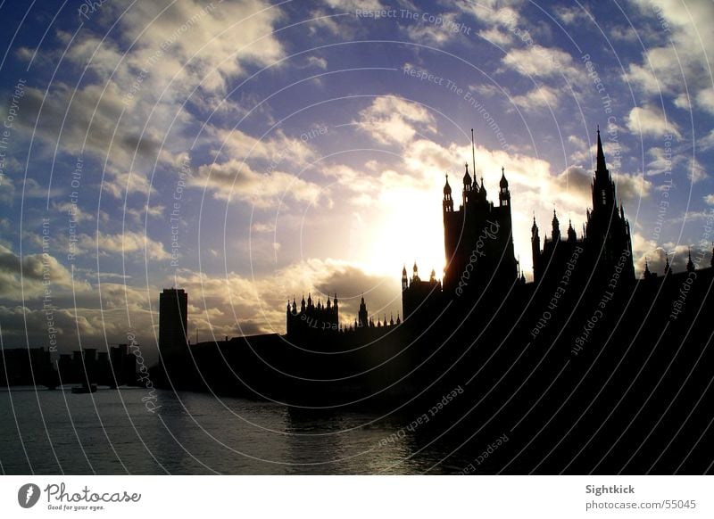 an english day London England Big Ben Themse Great Britain Clouds Town Building House (Residential Structure) Politics and state Government house of parliaments