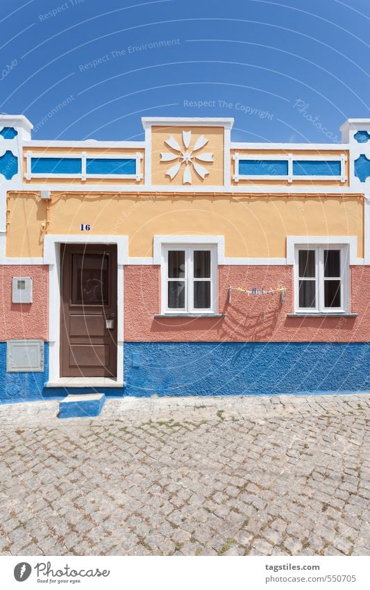 clothespins Portugal Algarve rapeseed Town Small Town House (Residential Structure) Facade Vacation & Travel Travel photography Idyll Card Tourism Paradise