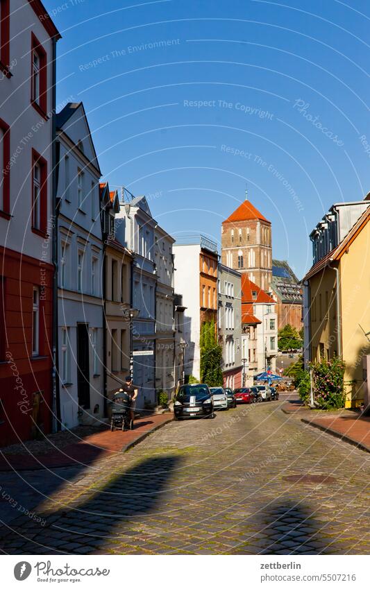 Rostock church Old town Manmade structures Pedestrian precinct Building Hanseatic League Hanseatic City Historic Church Mecklenburg meckpomm Medieval times MV