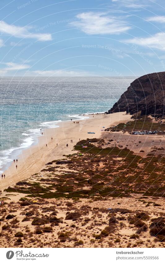 view over a bay on the canary islands, vertical format photo fuerteventura spain water sea landscape rico del paso beach sky coast travel light ocean summer