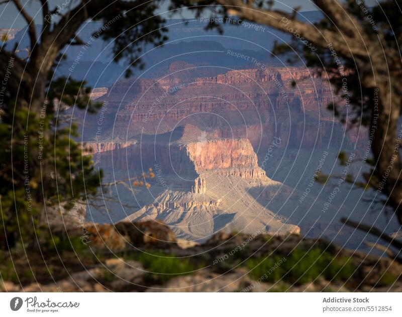 Grand Canyon with rocky terrain canyon nature landscape formation cliff environment highland stone rough grand canyon united states arizona colorado majestic