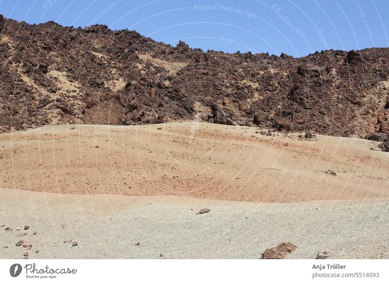 Color gradient in the sand of the Teide National Park on Tenerife at the viewpoint Minas de San José Caldera Hiking Desert caldera las canadas minas de san jose