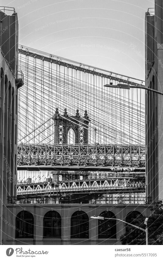 Williamsburg Bridge, Empire State Building in the background, New York City bridge new york downtown historical ny nyc suspension manhattan new york city