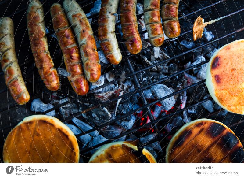 Sausages and cheese on the grill Dinner Balanced organic Frying Bratwurst Burn Nutrition Eating Meat Garden salubriously Barbecue (apparatus) BBQ grilled cheese