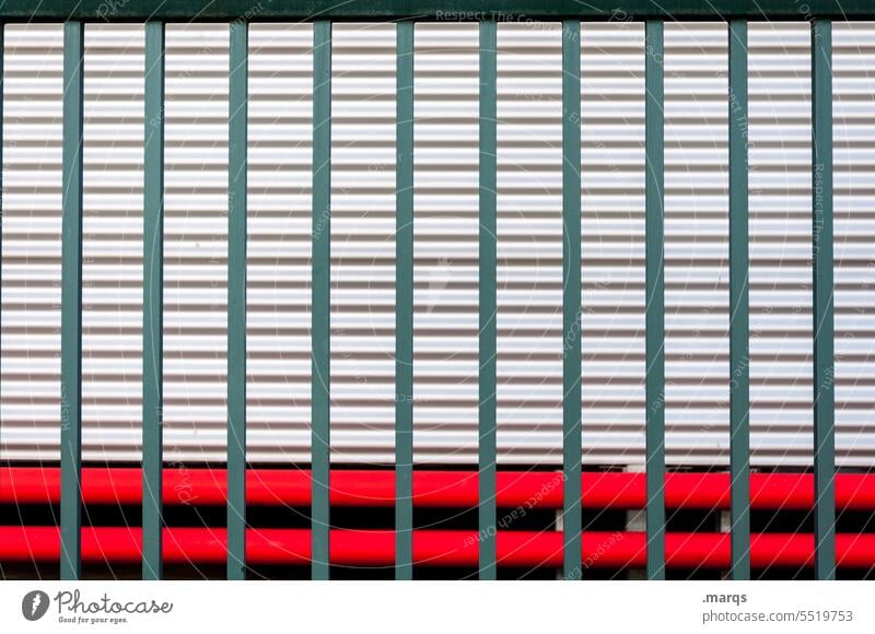 visual Eye test optical illusion Line Contrast Metal Fence Colour Structures and shapes Irritation Grid Arrangement Red Turquoise Gray