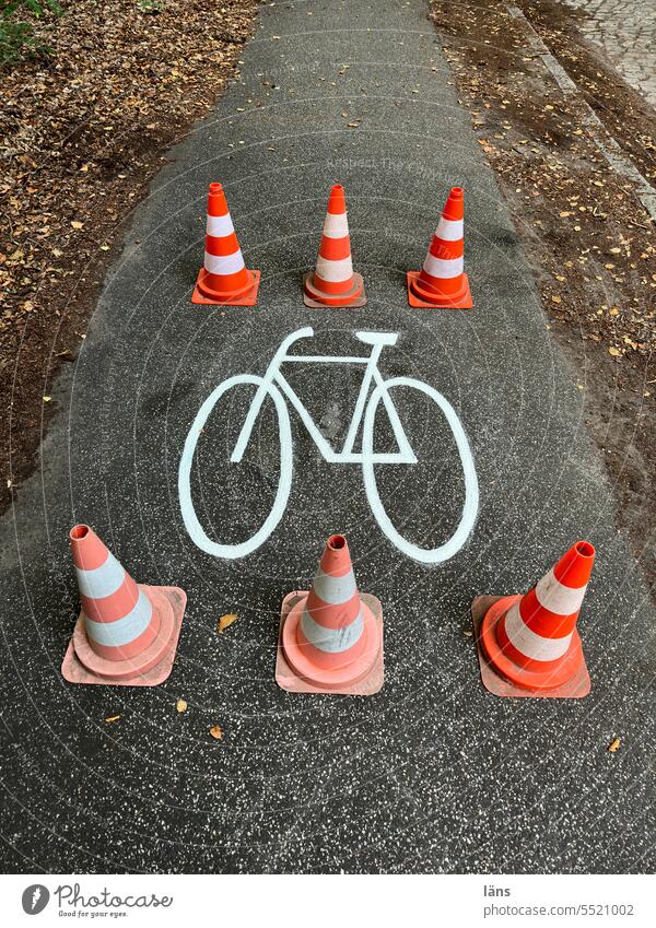 Lost Land Love lll closed bike path cycle path Barred cordon cordoned off Barrier Signs and labeling Safety