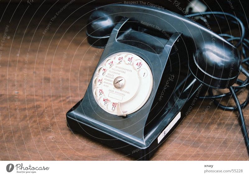 Phone? Telephone Antique Flea market Brown Wood Black & white photo