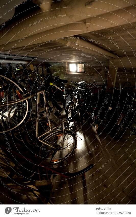 bicycle cellar Parking lot Parking area Storeroom Dark Bicycle bicycle shelter free time individual transport Cellar basement Apartment house Tenant