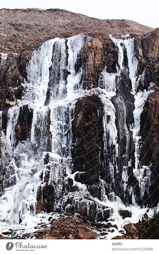 Gufufoss waterfall in Iceland East Iceland iceland trip Freezing Waterfall Icelandic chill waterfall neckline Icelandic waterfalls Frozen Frost Ice molds