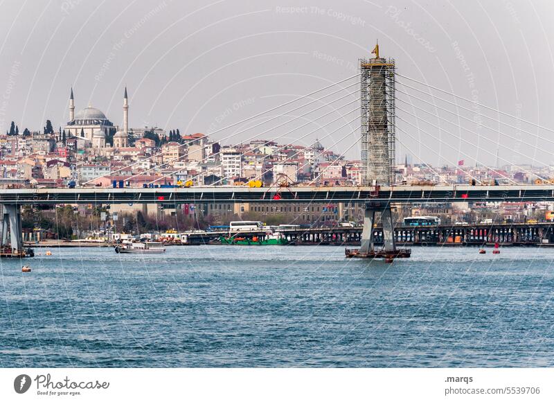 Istanbul Town Simple Manmade structures Bridge Turkey The Bosphorus River Sky Water Summer Tourism Vacation & Travel Lifestyle