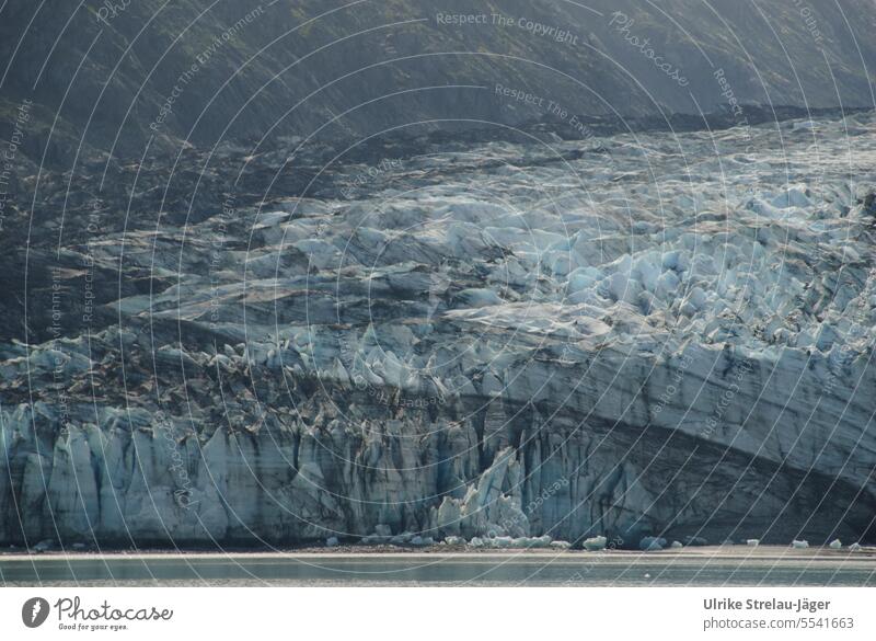 Alaska | Glacier Bay | edge of a glacier flowing into the sea Glacier tongue Melt Glacial melt Glacier ice break-off edge Termination Ocean Water Frost Cold