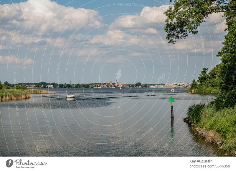 Port Waren on the Müritz Port goods city harbour Boat harbor Waren St.Mary Church harbour view Churches St. George Church Old town Historic Picturesque