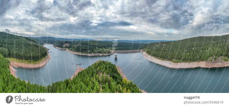 Schmalwasser Talsperre in Thüringen, Panorama wasserknappheit wassernot trinkwasser Thueringer Wald thueringen tourismus wandern mountainbiking urlaub