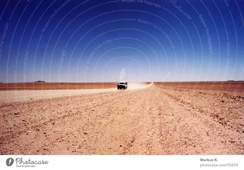 nowhere Africa Namibia Red Offroad vehicle Hot Loneliness Doomed Dust Dusty Street Empty somewhere Desert Ski run pad Sand Car jeep Namib desert Gravel