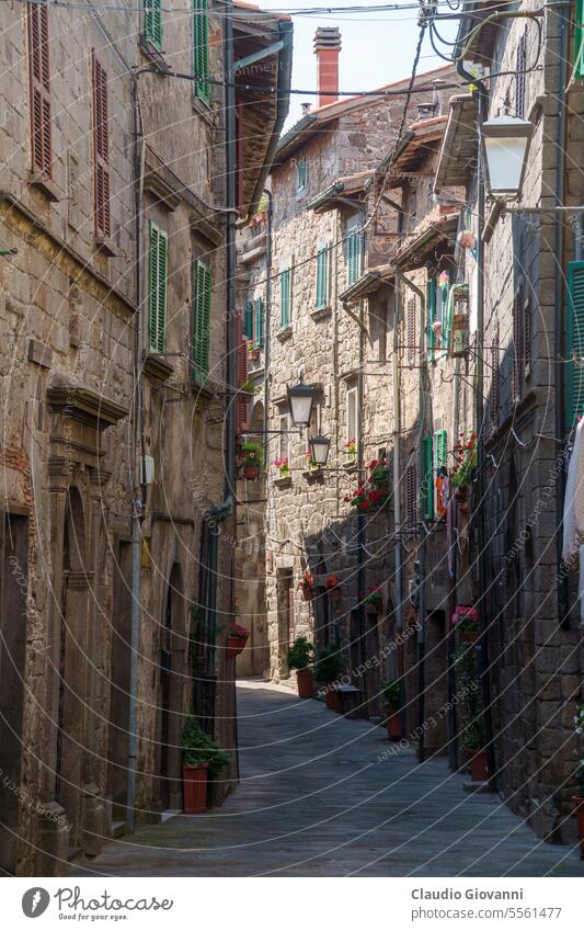 Abbadia San Salvatore, historic town in Tuscany Europe Italy Siena architecture building city cityscape color day exterior house medieval old outdoor palace