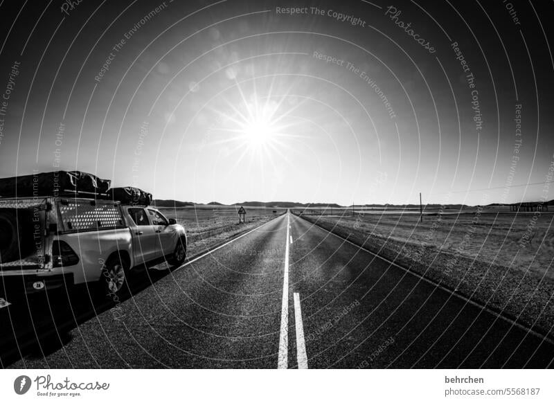 endless solar star Sun roof tent In transit camping jeep Adventure Colour photo Namibia travel Freedom Nature Wanderlust Far-off places wide Africa Landscape