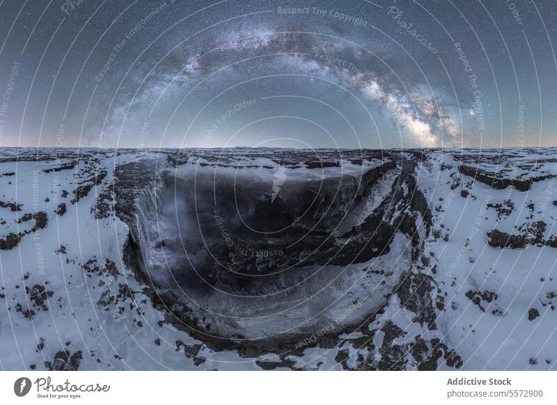 Frozen waterfall against starlit cliffs in Iceland ice sky twilight winter frozen night serene beauty cold nature outdoors flow cascade landscape atmosphere