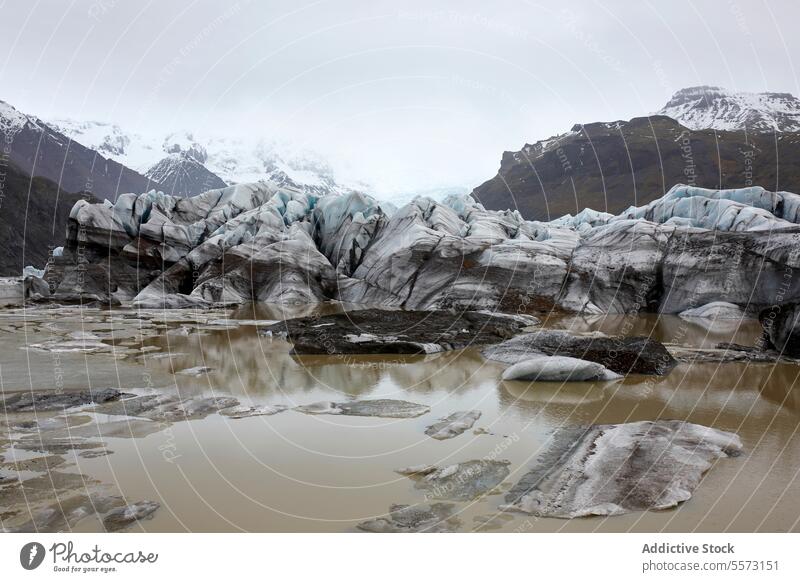 Glacier overlook in Iceland glacier mountain water solitude landscape snow ice terrain scenic peak outdoors environment cold nature wilderness travel