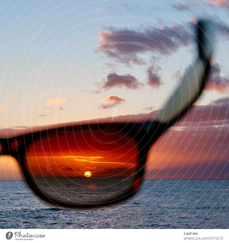 Looking back towards summer Sunglasses Sunset Ocean Horizon Sky Clouds Evening Dusk Twilight Sunlight Vista Water