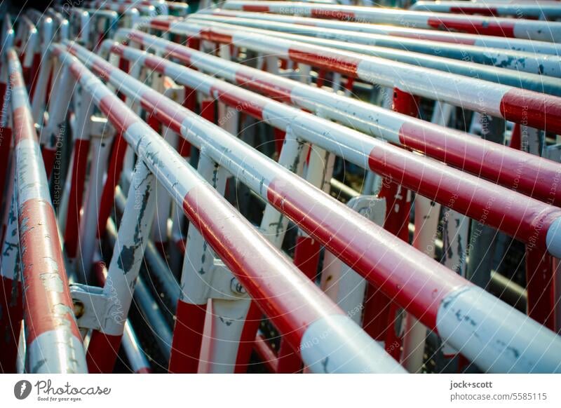 Police grille just in case deposit Grating cordon Collection storage Structures and shapes Warning colour Safety Many Protection Barrier Bans Parking area