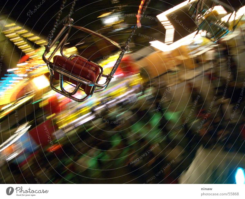 The chain carousel Joy Freedom Chair Fairs & Carnivals Human being Air Rotate Yellow Red Cannstatter Wasen Airy Vertigo Circle Seating Chain Carousel Giddy