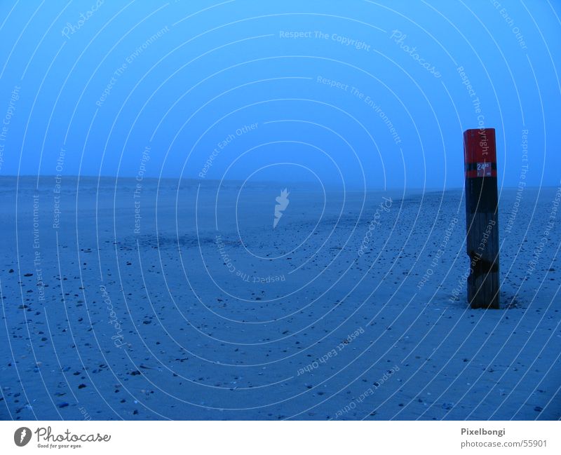 Blue hour Beach Winter Cold Calm Loneliness Freedom