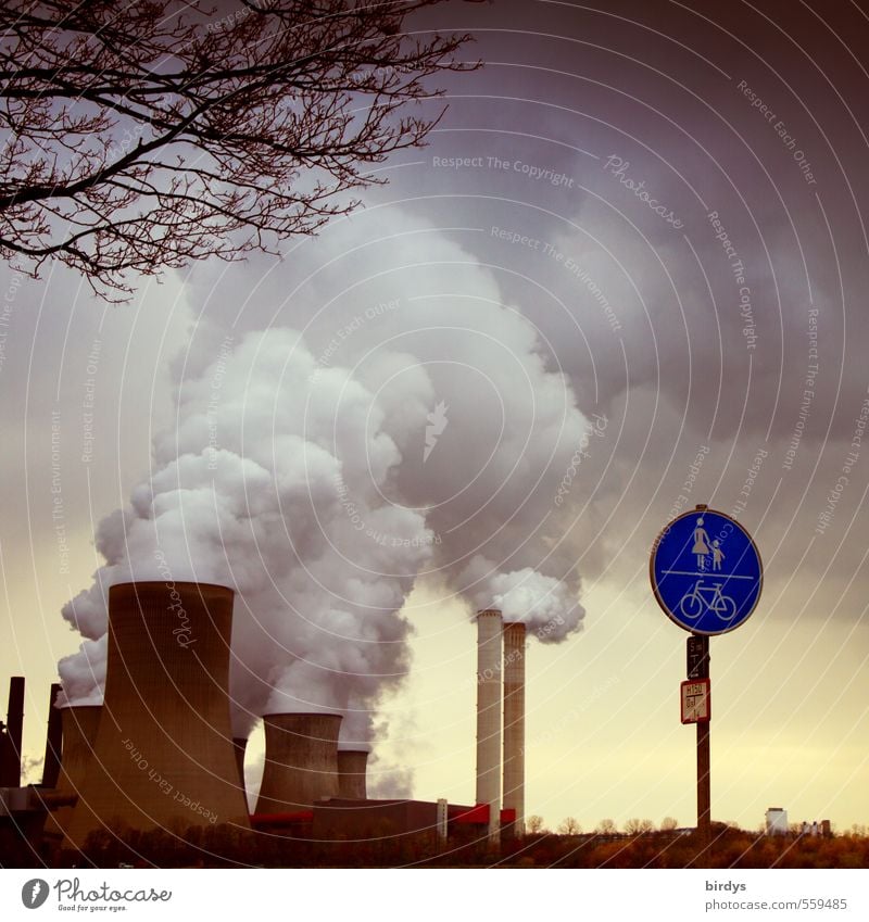 obsolete lignite-fired power plant Niederaussem - NRW Niederaußem Energy industry Coal power station Clouds Climate change co2 Lignite-fired power station