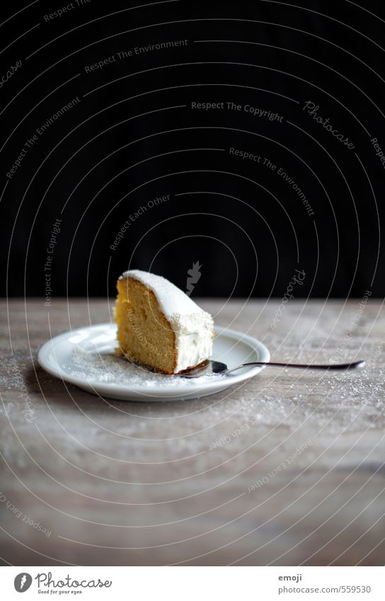 winter cake Cake Dessert Candy piece of cake Piece of gateau Cake server Nutrition Plate Delicious Sweet Black White Colour photo Subdued colour Interior shot